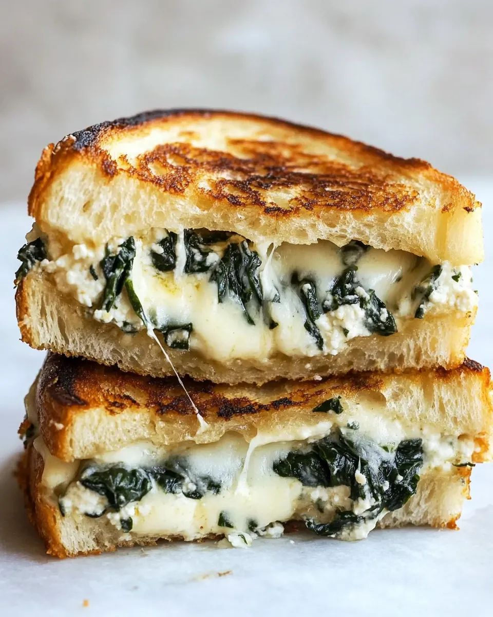 Delicious Spinach and Ricotta Grilled Cheese plate image