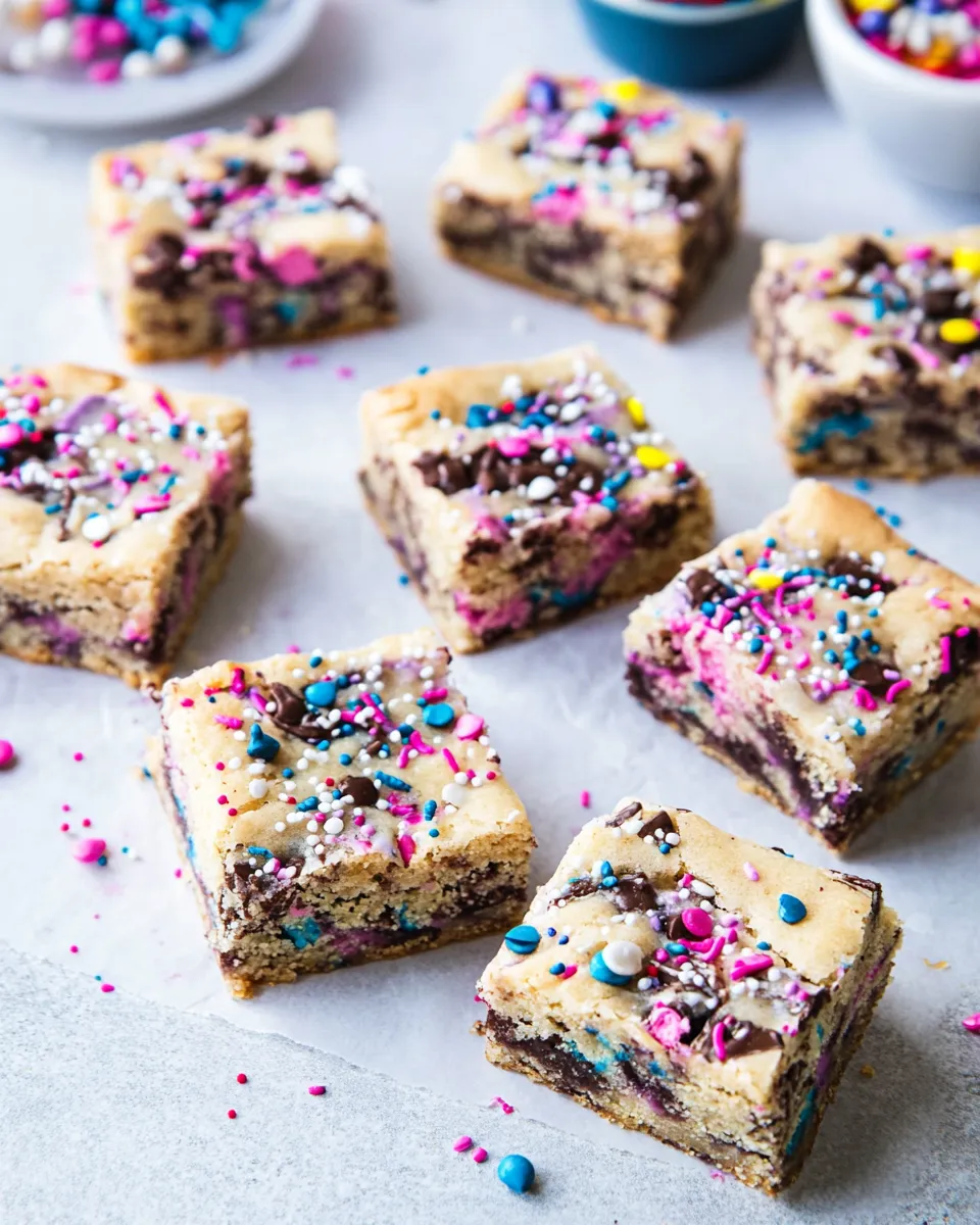 Homemade Sprinkle Party Blondies photo
