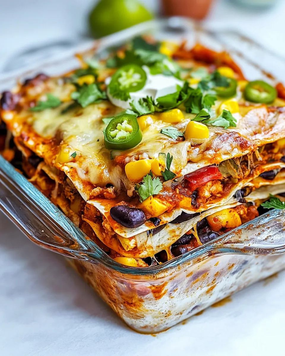 Homemade Stacked Vegetable Enchiladas photo