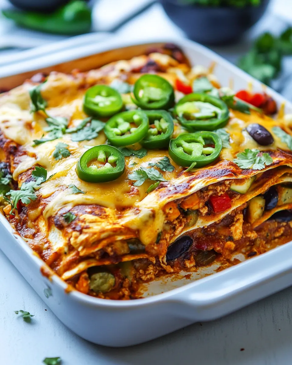 Classic Stacked Vegetable Enchiladas image
