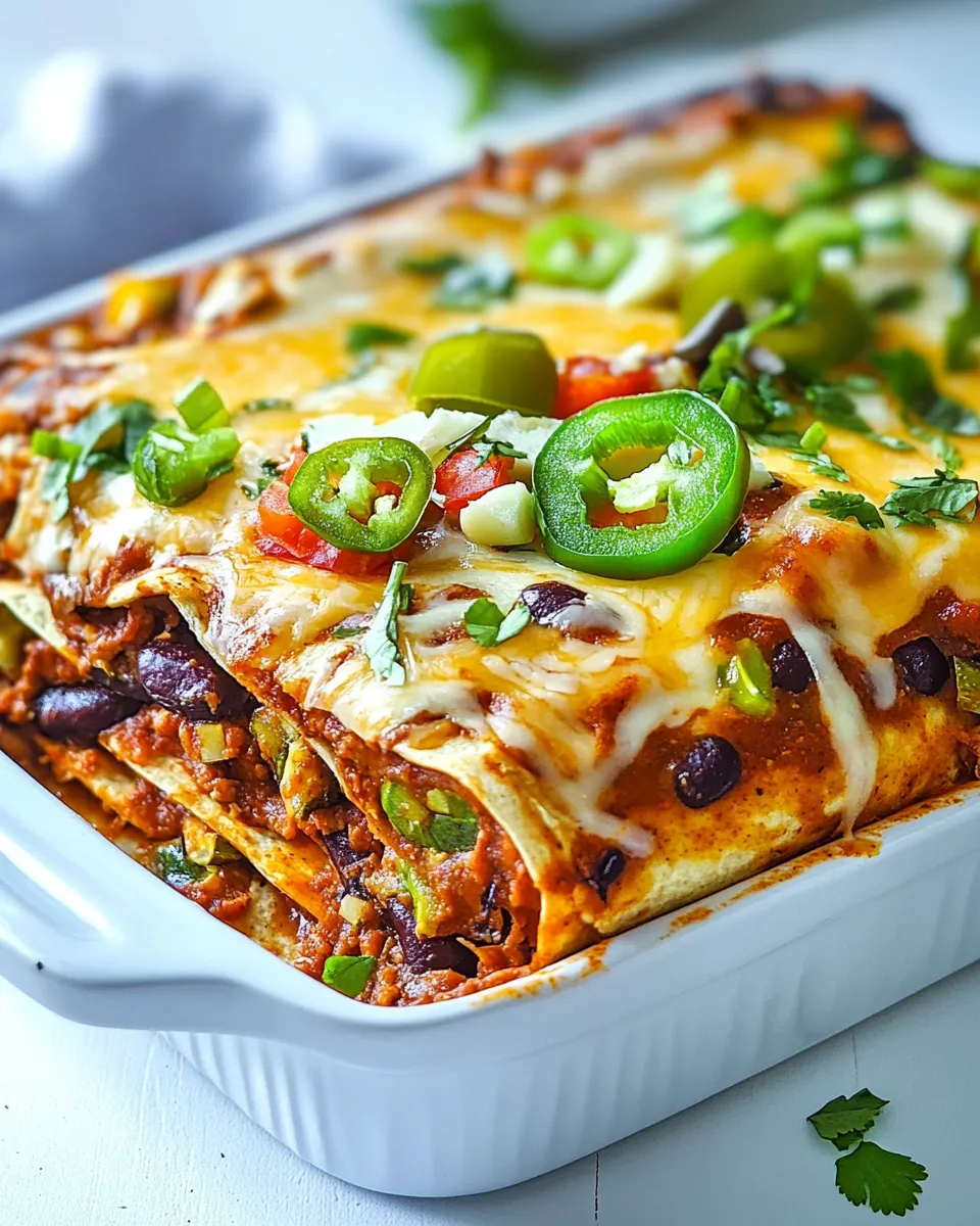 Easy Stacked Vegetable Enchiladas recipe image