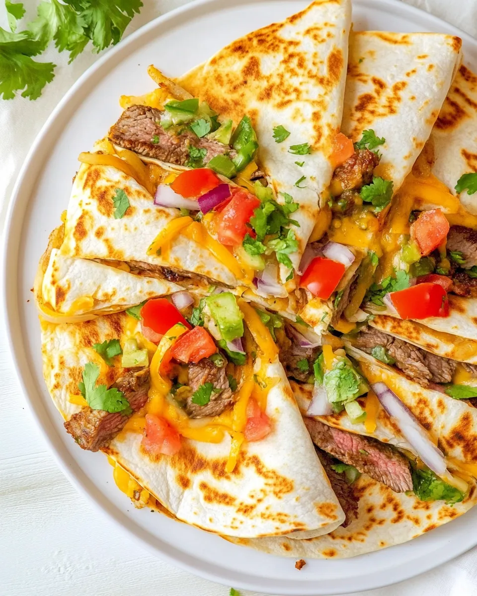 Delicious Steak Quesadillas plate image