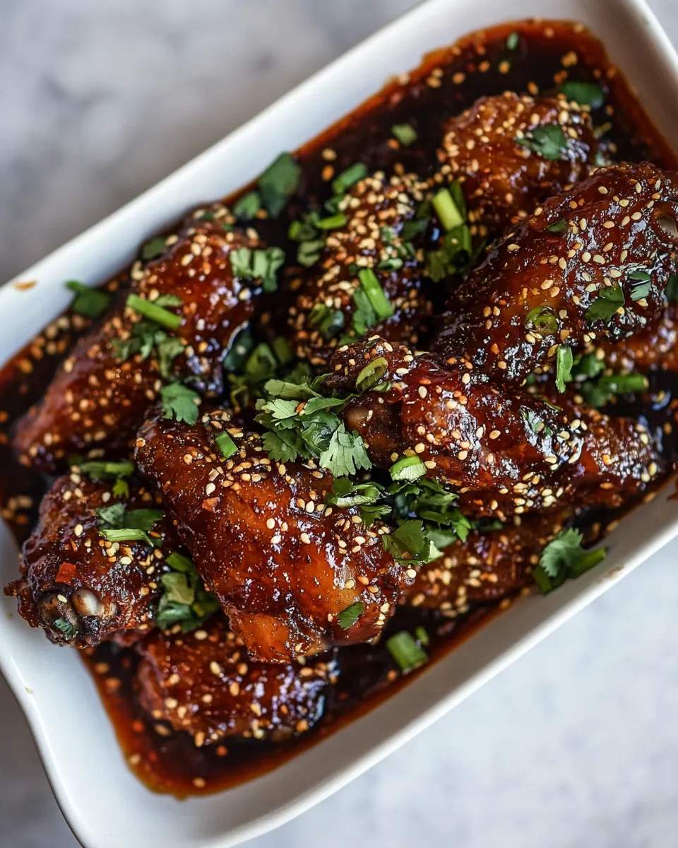 delicious Sticky Asian BBQ Boneless Oven Baked Wings. shot