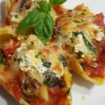 Homemade Stuffed Shells with Ricotta, Spinach, and Portobello Mushrooms photo