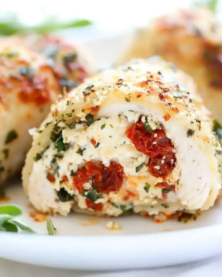 Homemade Sun Dried Tomato and Cheese Stuffed Chicken Rollatini photo