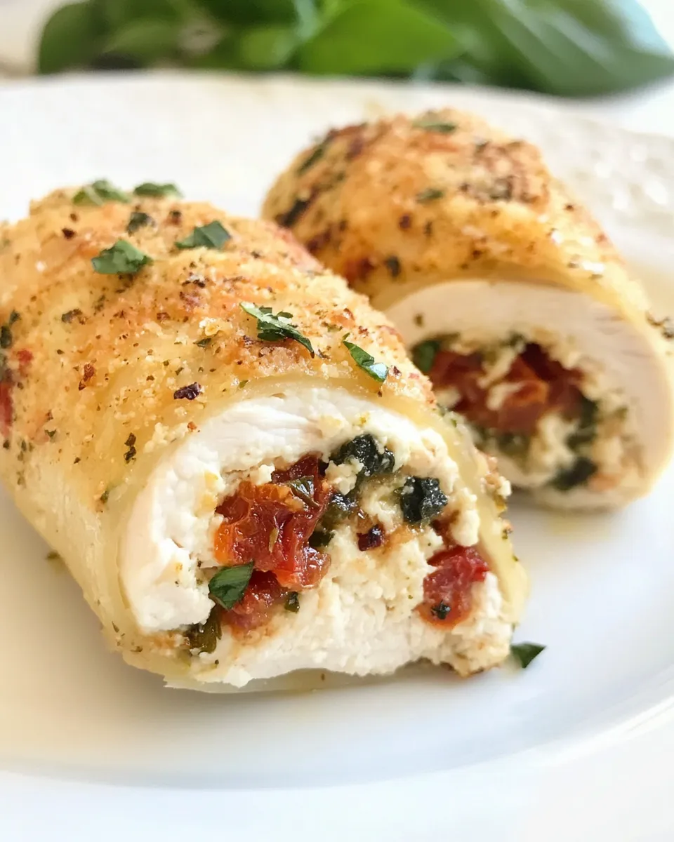 Easy Sun Dried Tomato and Cheese Stuffed Chicken Rollatini picture