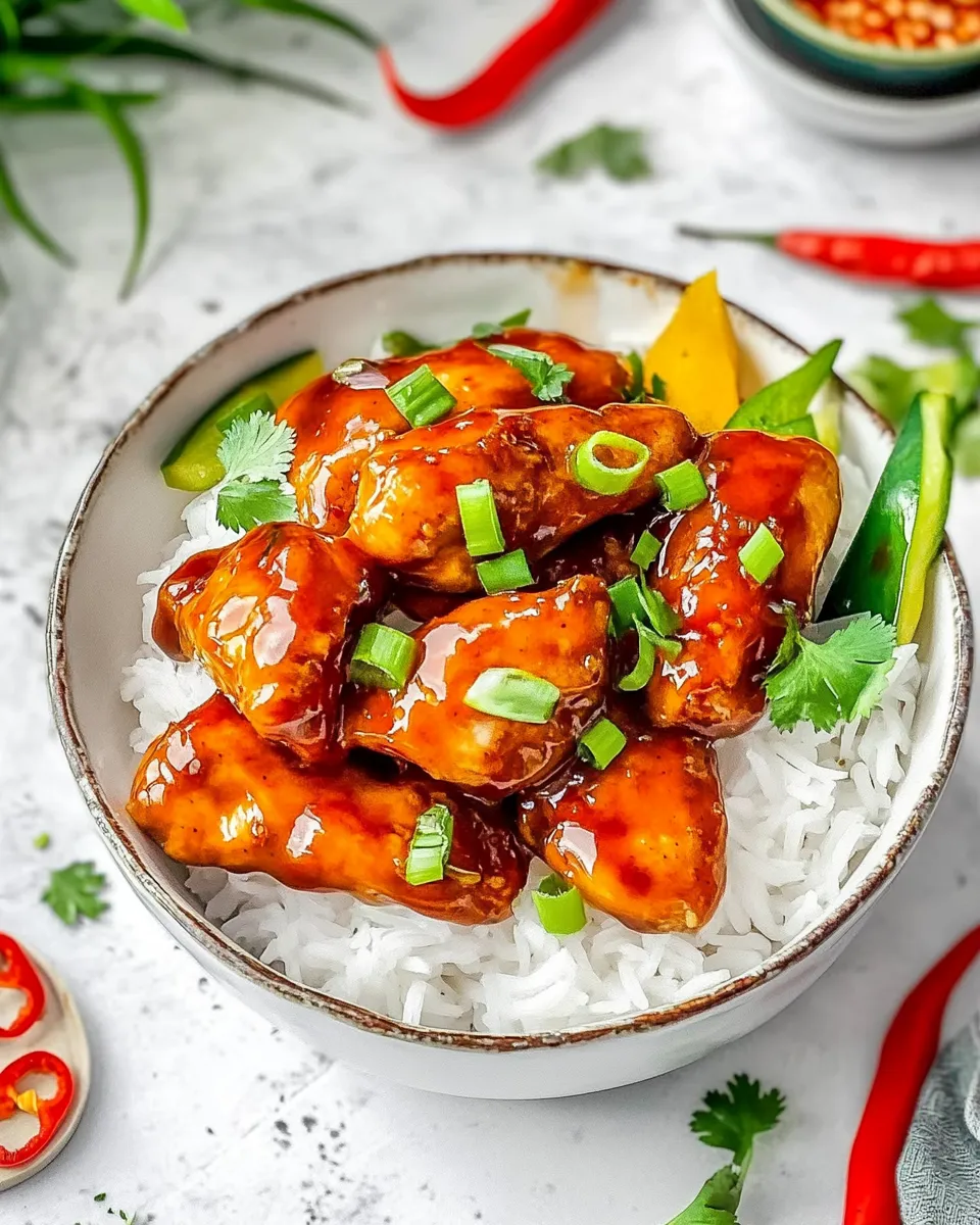 Delicious Sweet Chili Chicken shot