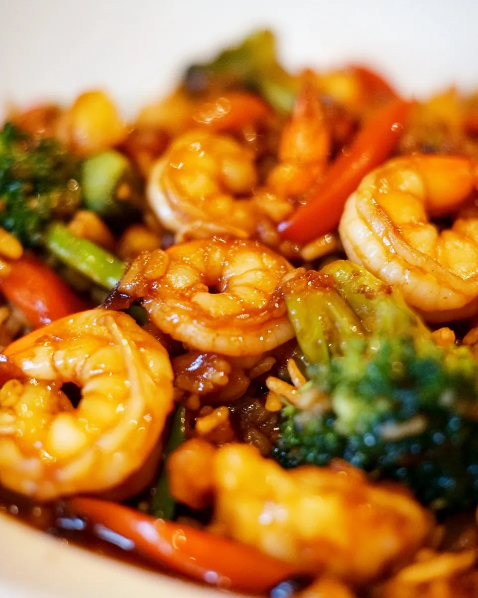 Easy Szechuan Shrimp Stir Fry with Fried Rice recipe photo