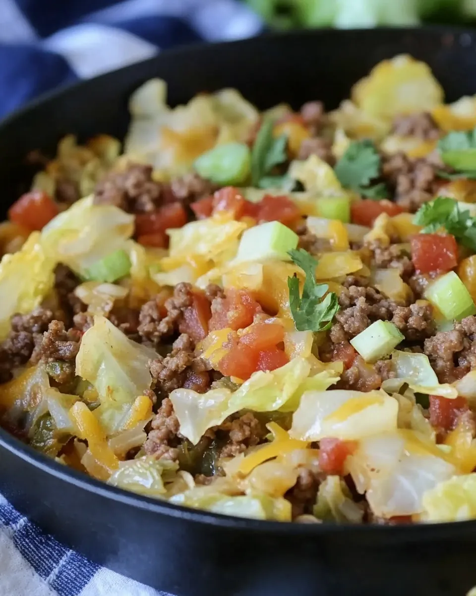 Homemade Tex-Mex Ground Beef and Cabbage Skillet Recipe photo
