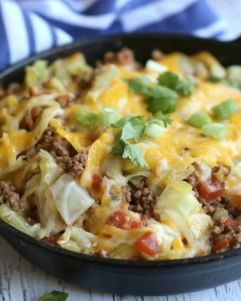 Classic Tex-Mex Ground Beef and Cabbage Skillet Recipe image