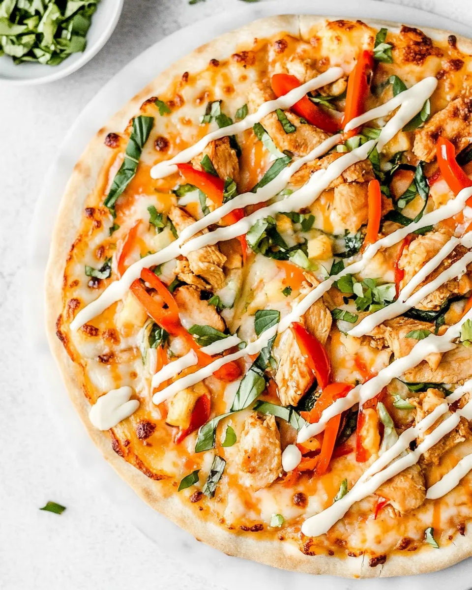 Easy Thai Chicken Pizza recipe photo