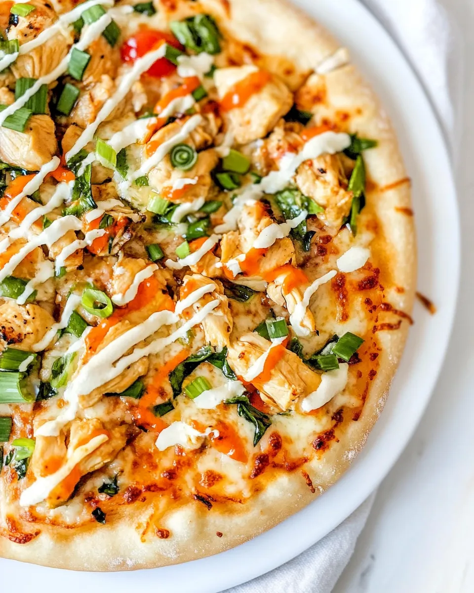Delicious Thai Chicken Pizza plate image