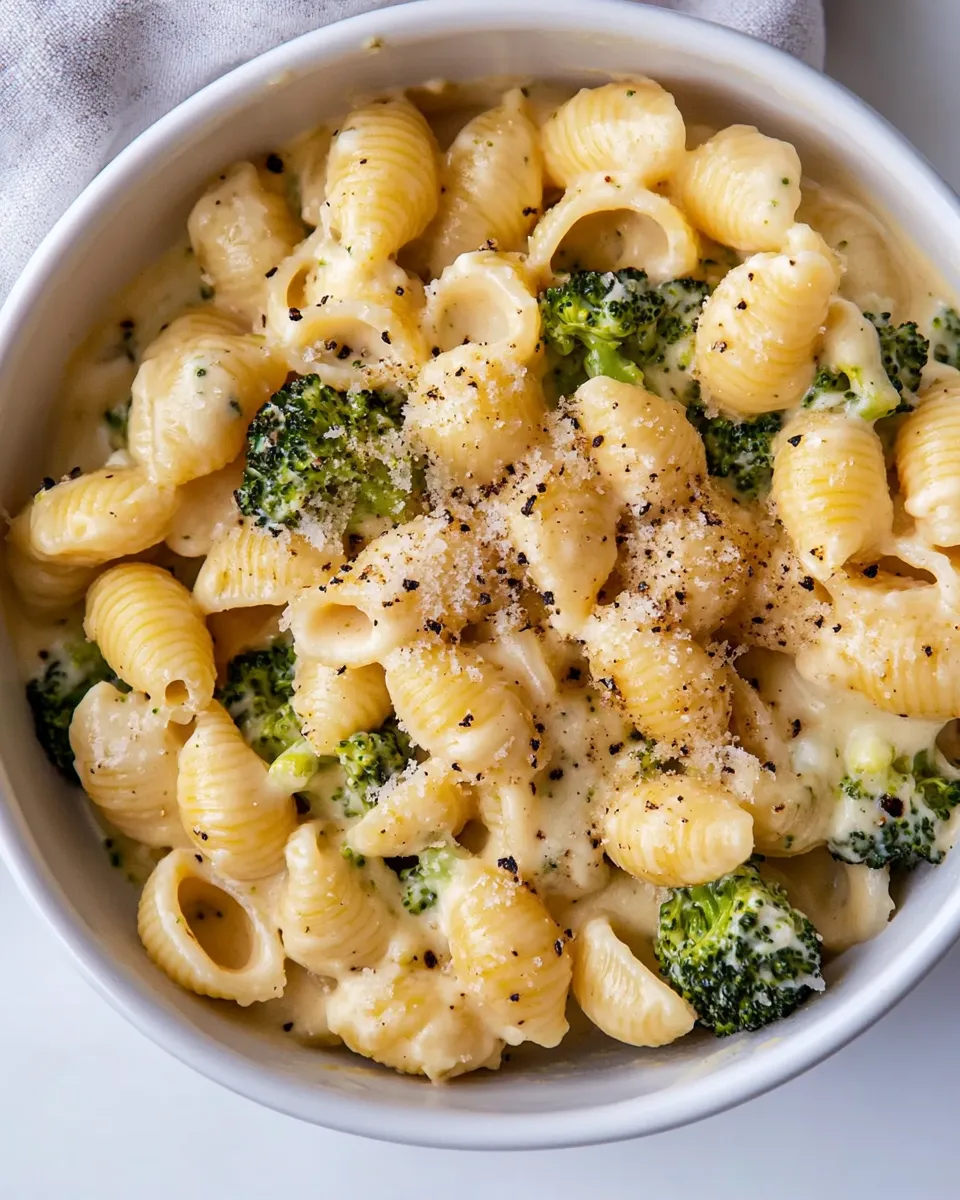 Easy The Creamiest Broccoli Shells and Cheese. photo