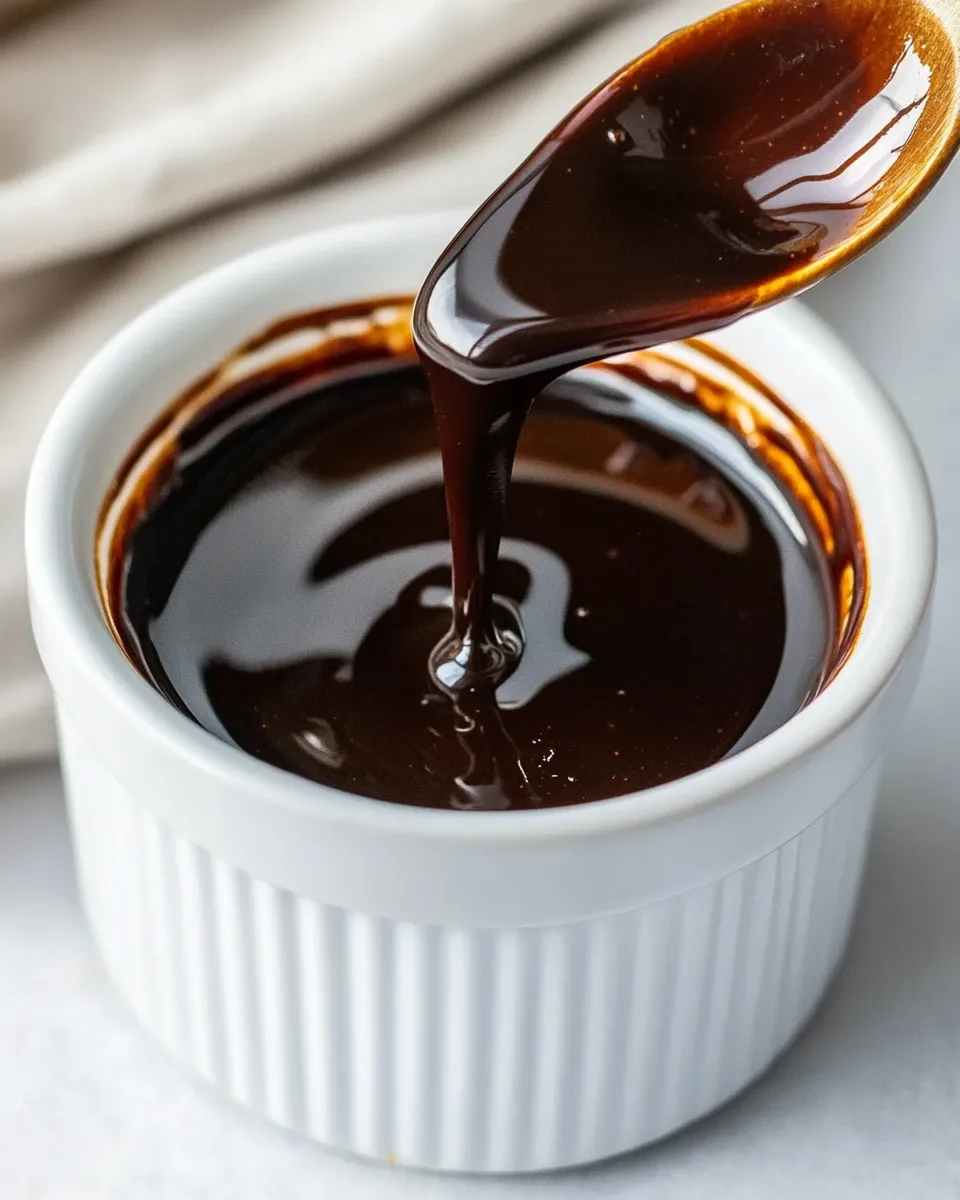 Delicious Thick Homemade Chocolate Sauce shot