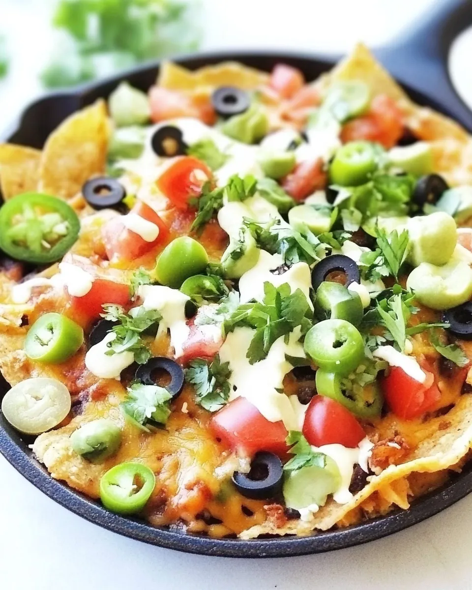 Homemade Three Cheese Skillet Nachos photo