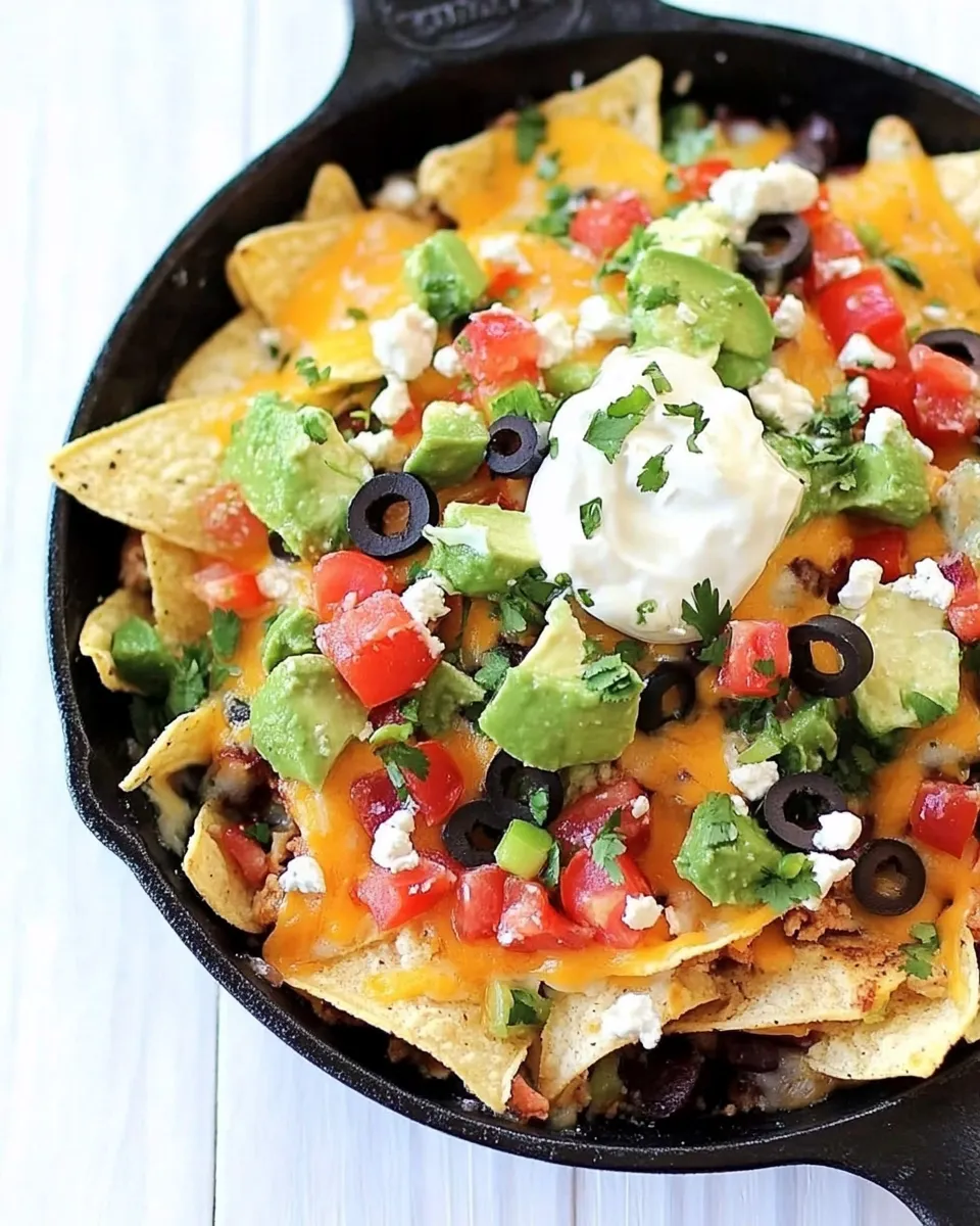 Easy Three Cheese Skillet Nachos recipe photo