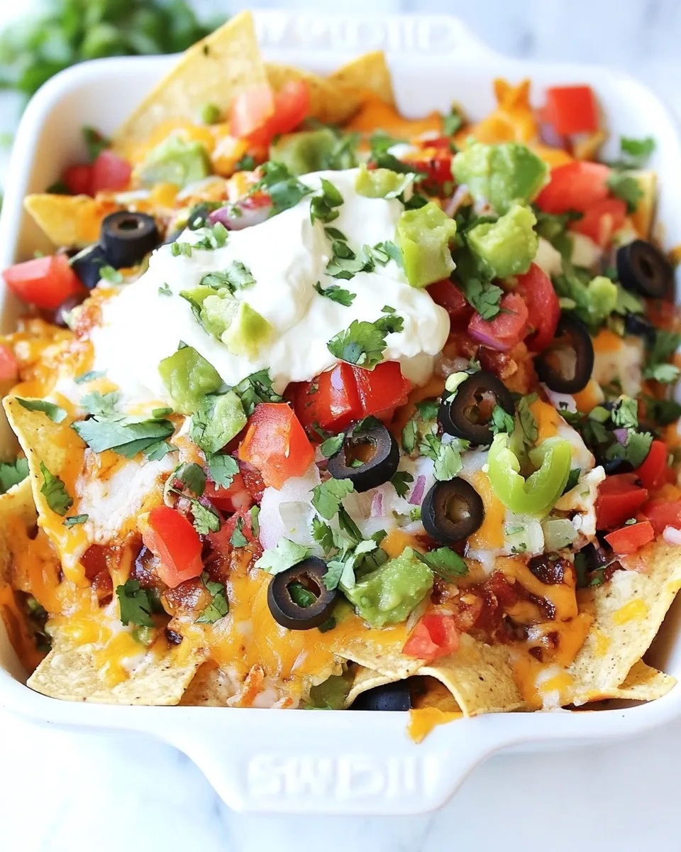 Delicious Three Cheese Skillet Nachos dish photo