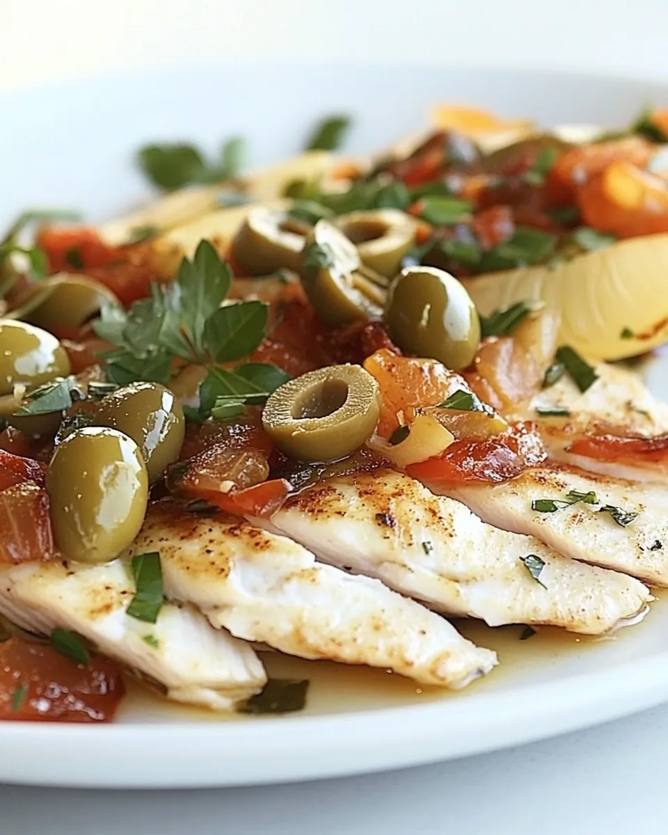 Classic Tilapia with Quick Olive Topping Recipe image