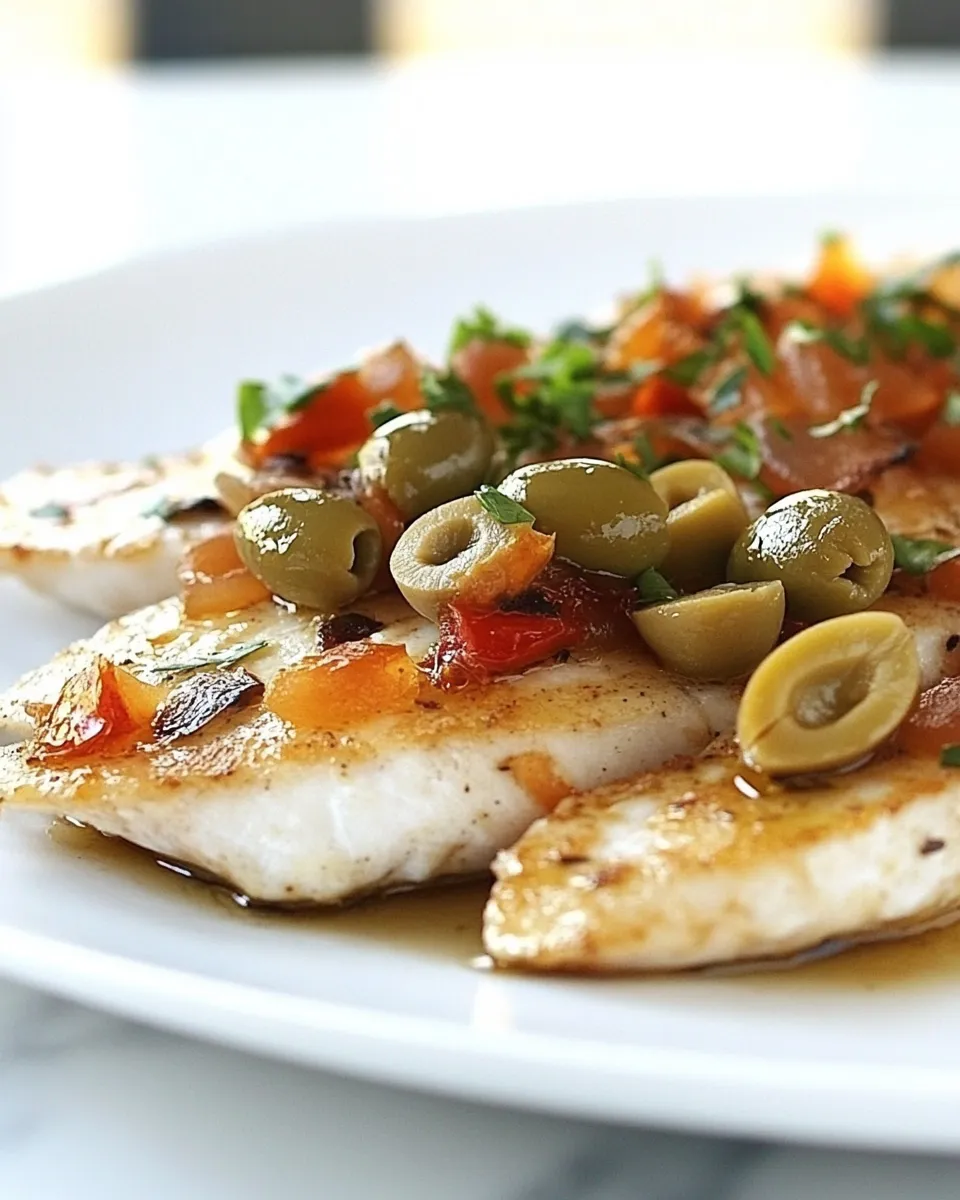 Delicious Tilapia with Quick Olive Topping Recipe dish photo