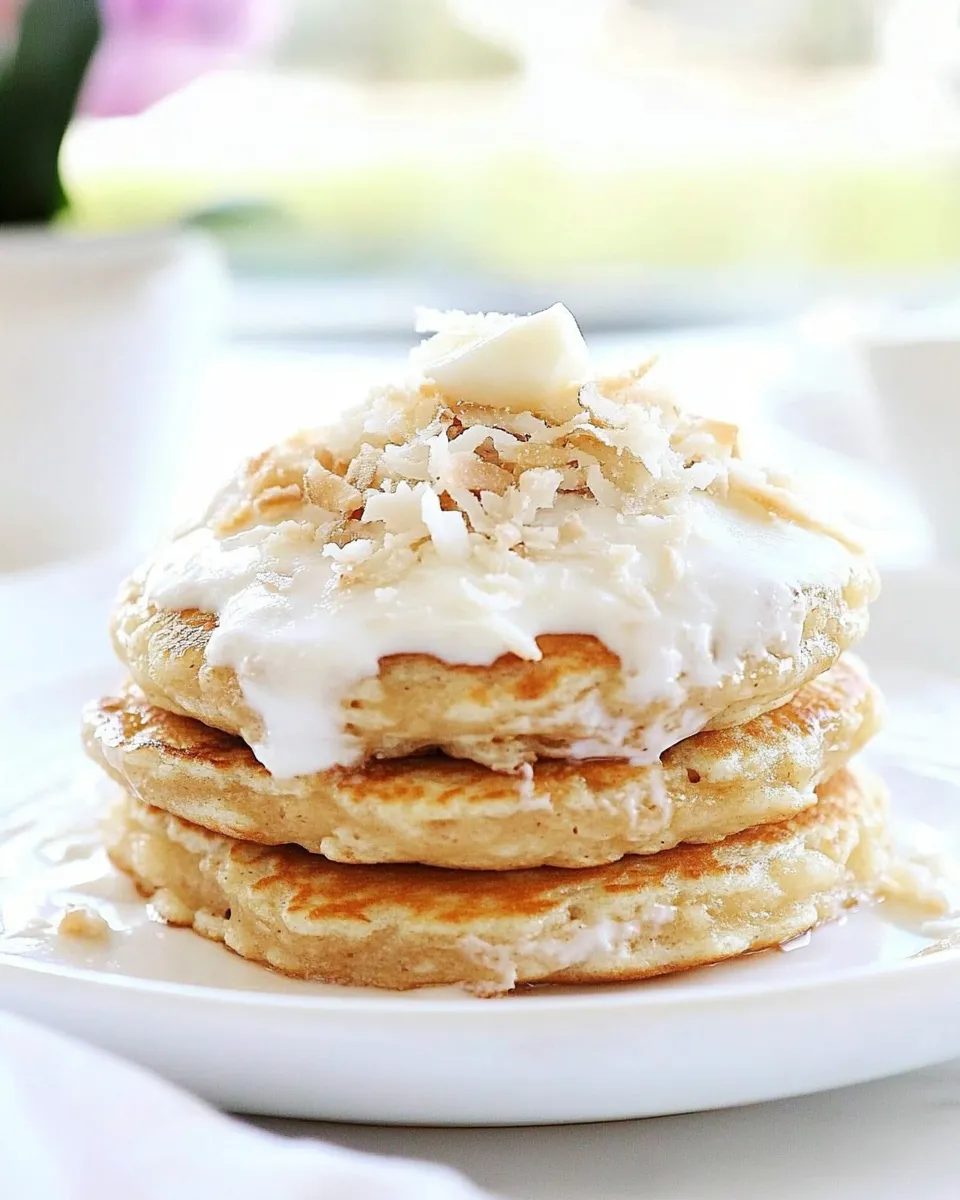 Homemade Toasted Coconut Pancakes photo