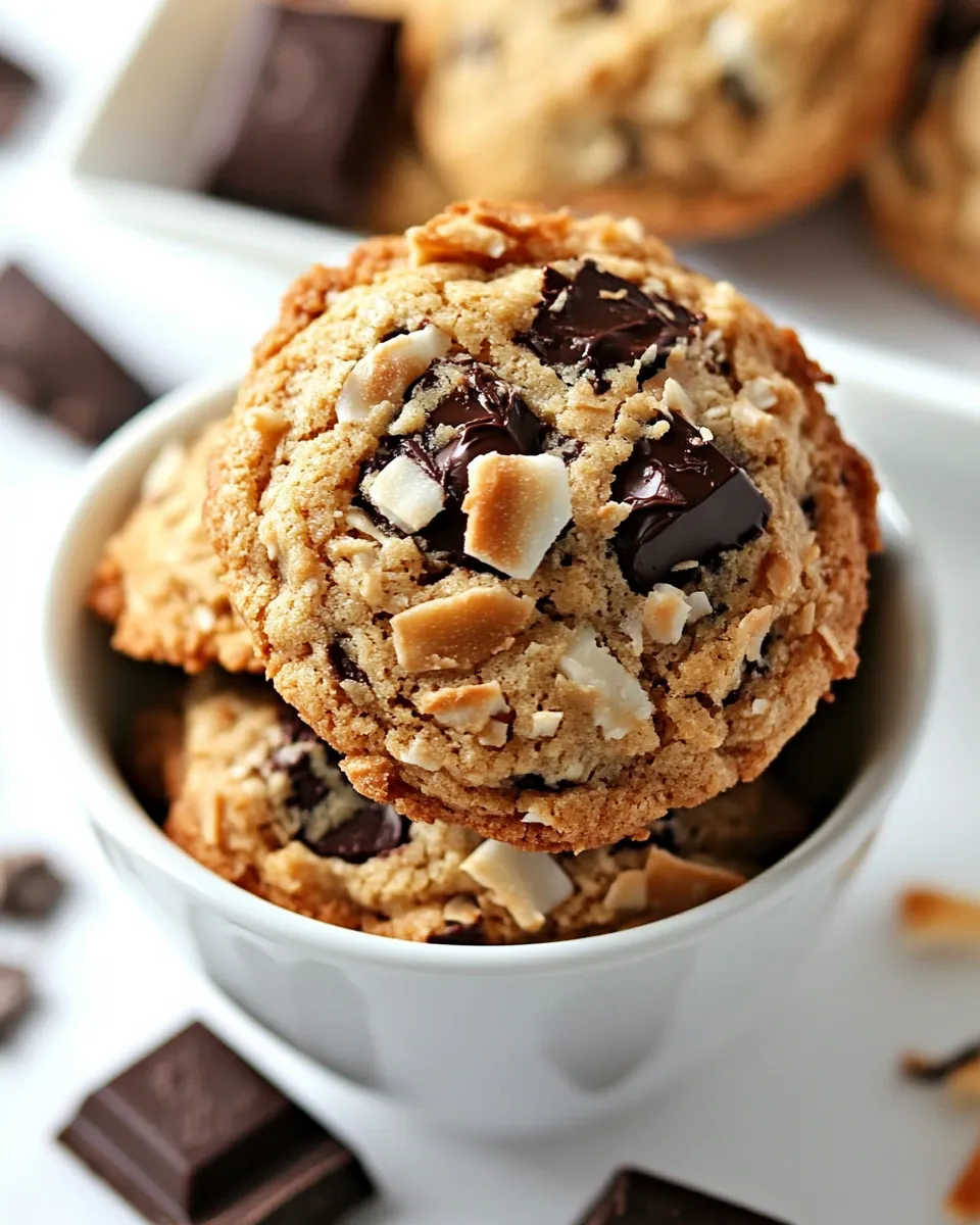 Classic Toasted Coconut and Dark Chocolate Chunk Cookies image