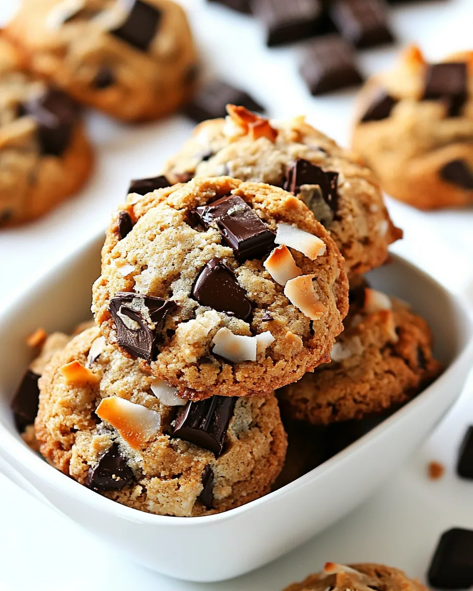 Easy Toasted Coconut and Dark Chocolate Chunk Cookies recipe photo