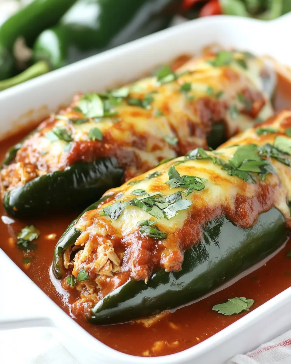 Homemade Turkey Enchilada Stuffed Poblanos Rellenos photo