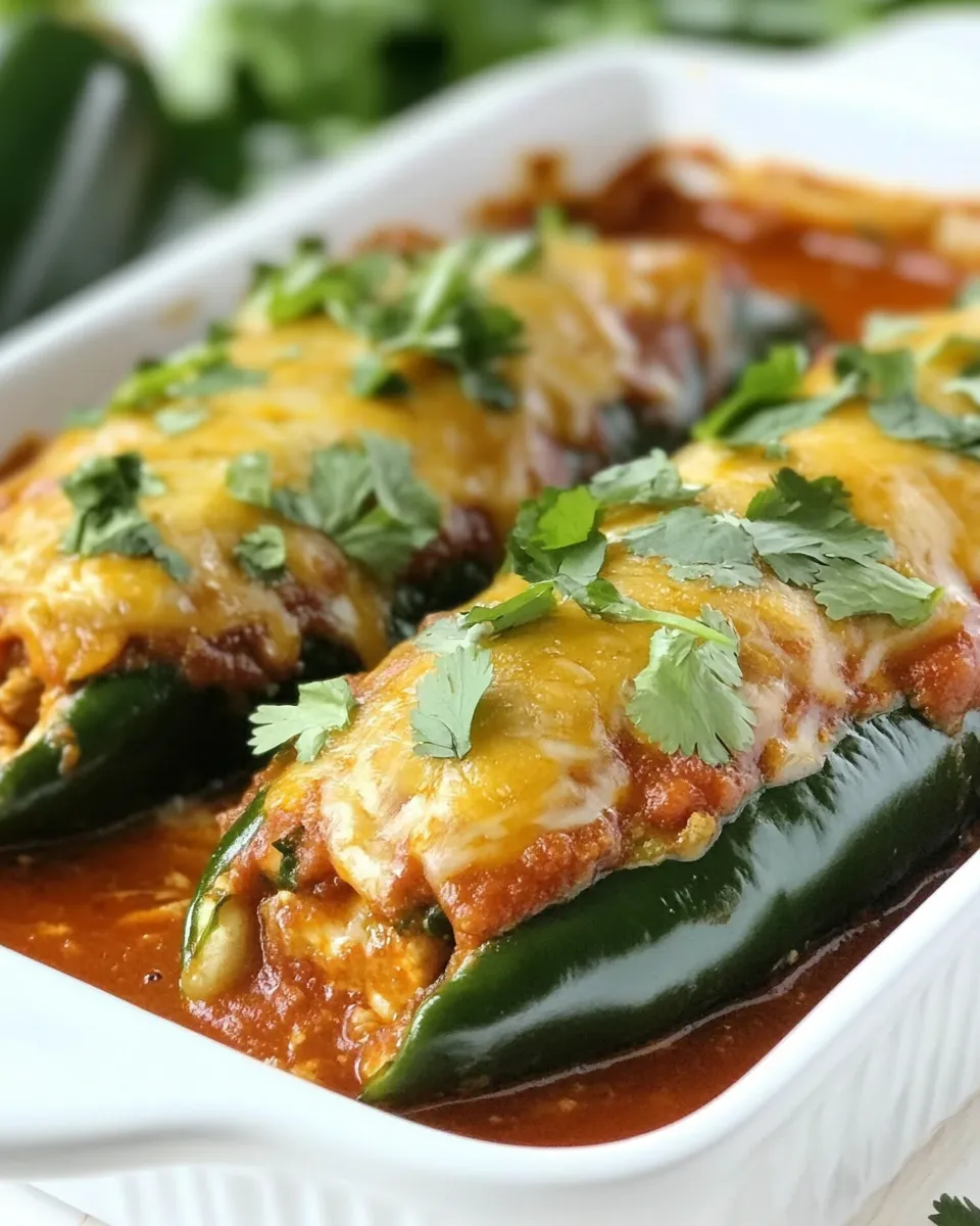 Easy Turkey Enchilada Stuffed Poblanos Rellenos recipe photo