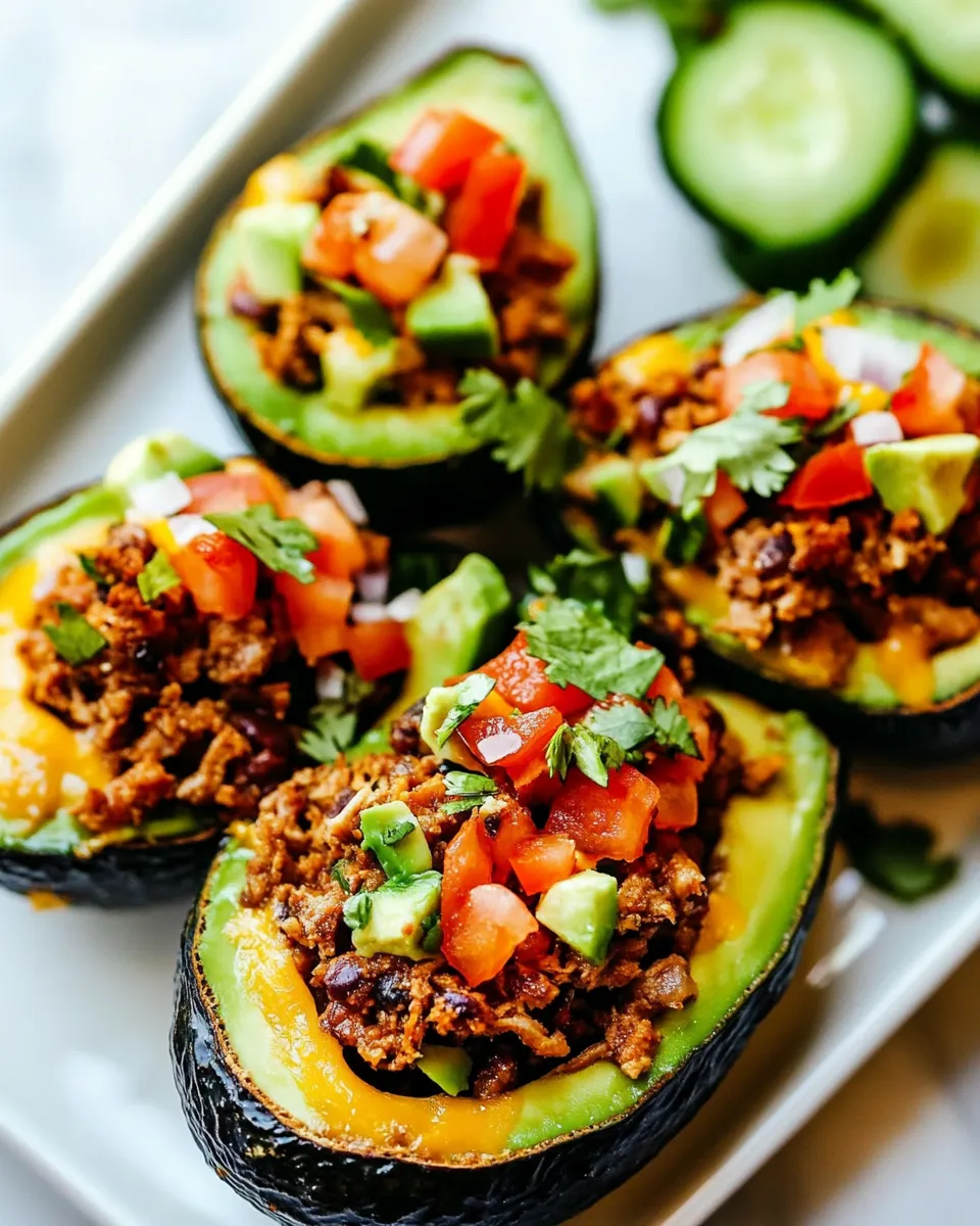 Delicious Turkey Taco Stuffed Avocados plate image