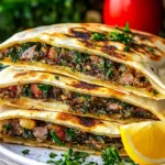 homemade Turkish Gozleme with Lamb photo
