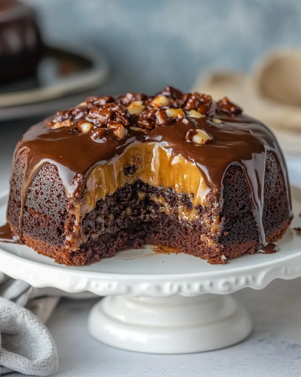 homemade Turtle Cake (Chocolate Brownie Cake Recipe) photo