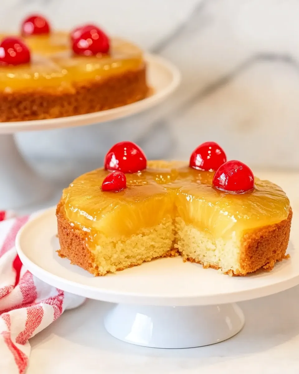 Delicious Vegan Pineapple Upside Down Cake plate image