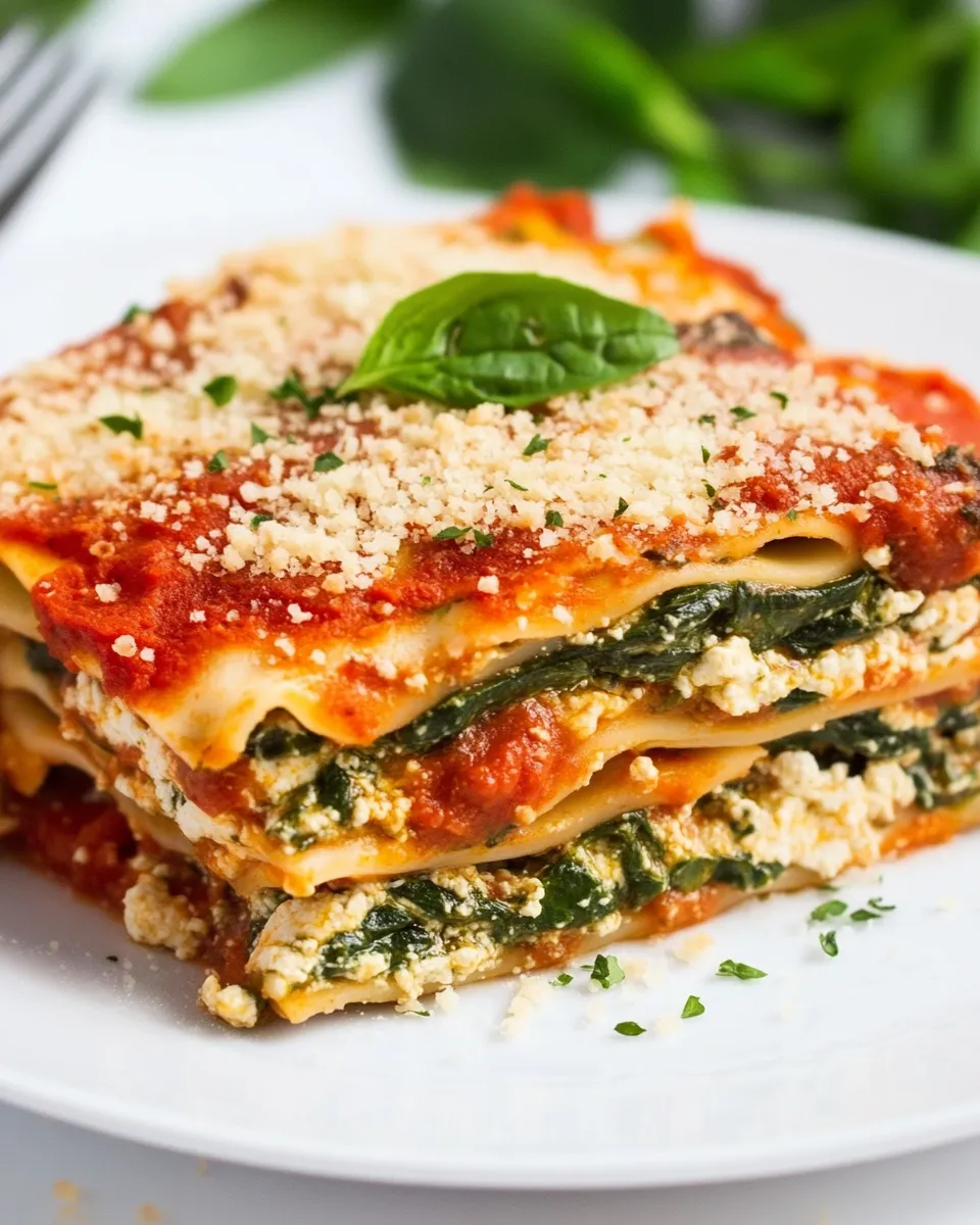 Classic Vegan Spinach Lasagna (Tofu Ricotta) image