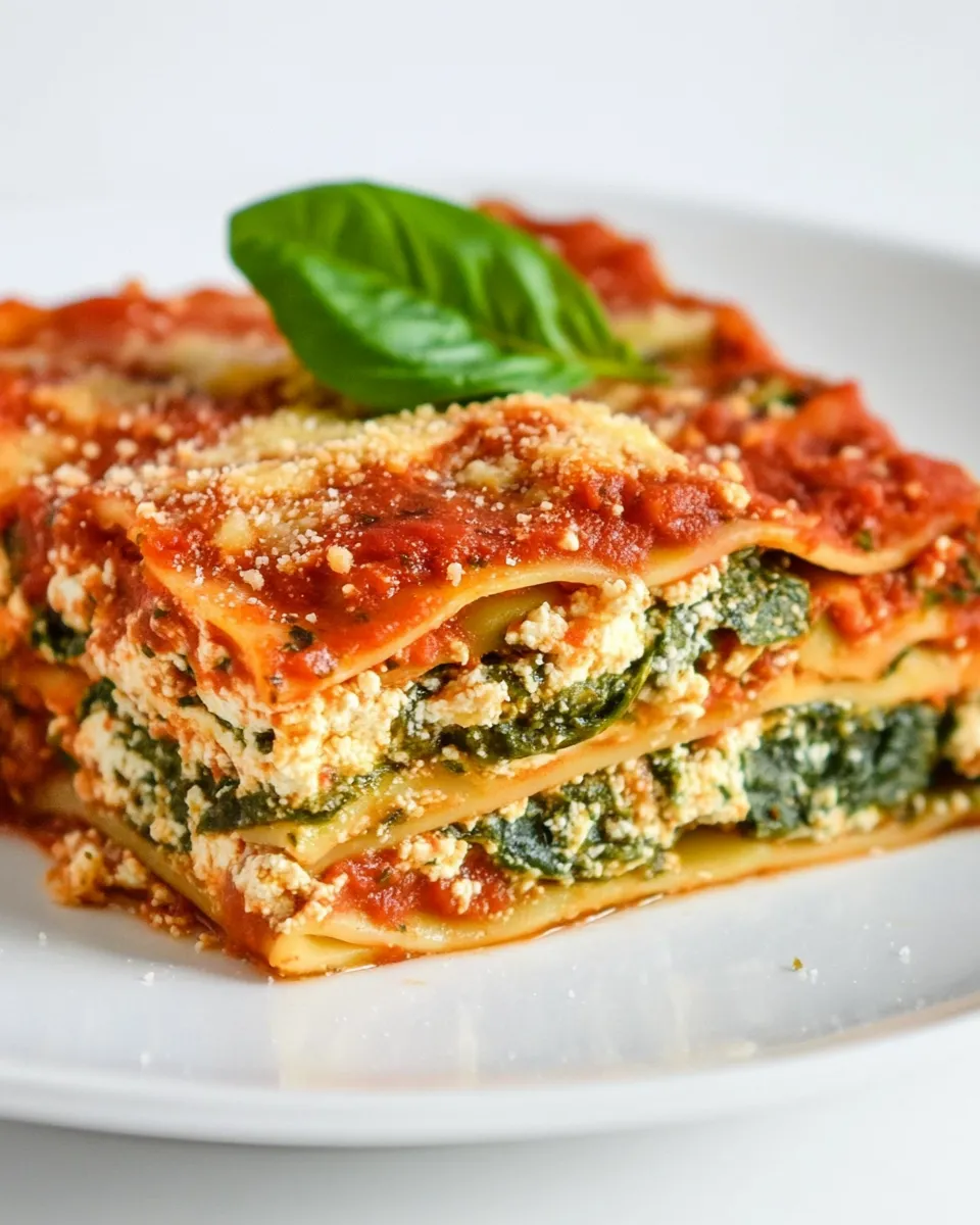 Easy Vegan Spinach Lasagna (Tofu Ricotta) recipe image