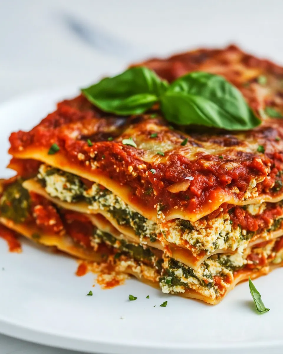 Delicious Vegan Spinach Lasagna (Tofu Ricotta) dish photo