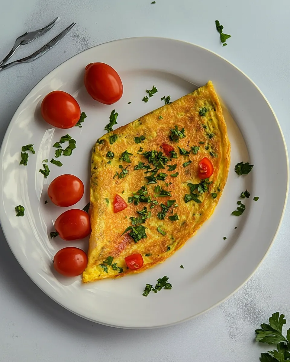 delicious Vegetarian Omelet shot