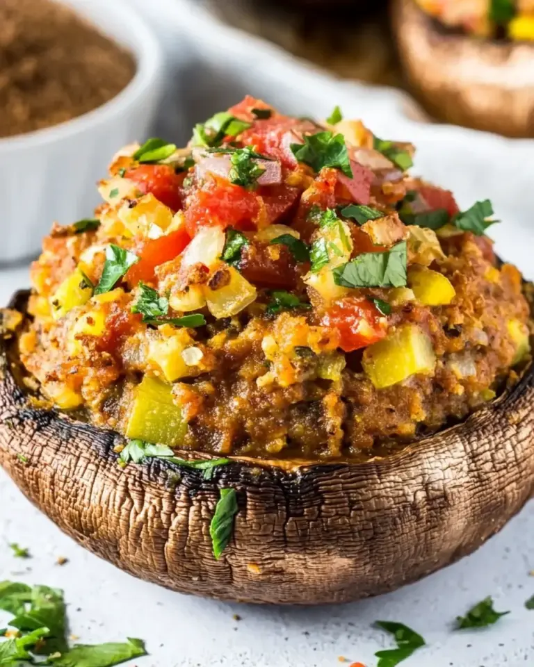 Homemade Vegetarian Stuffed Portobello Mushrooms photo