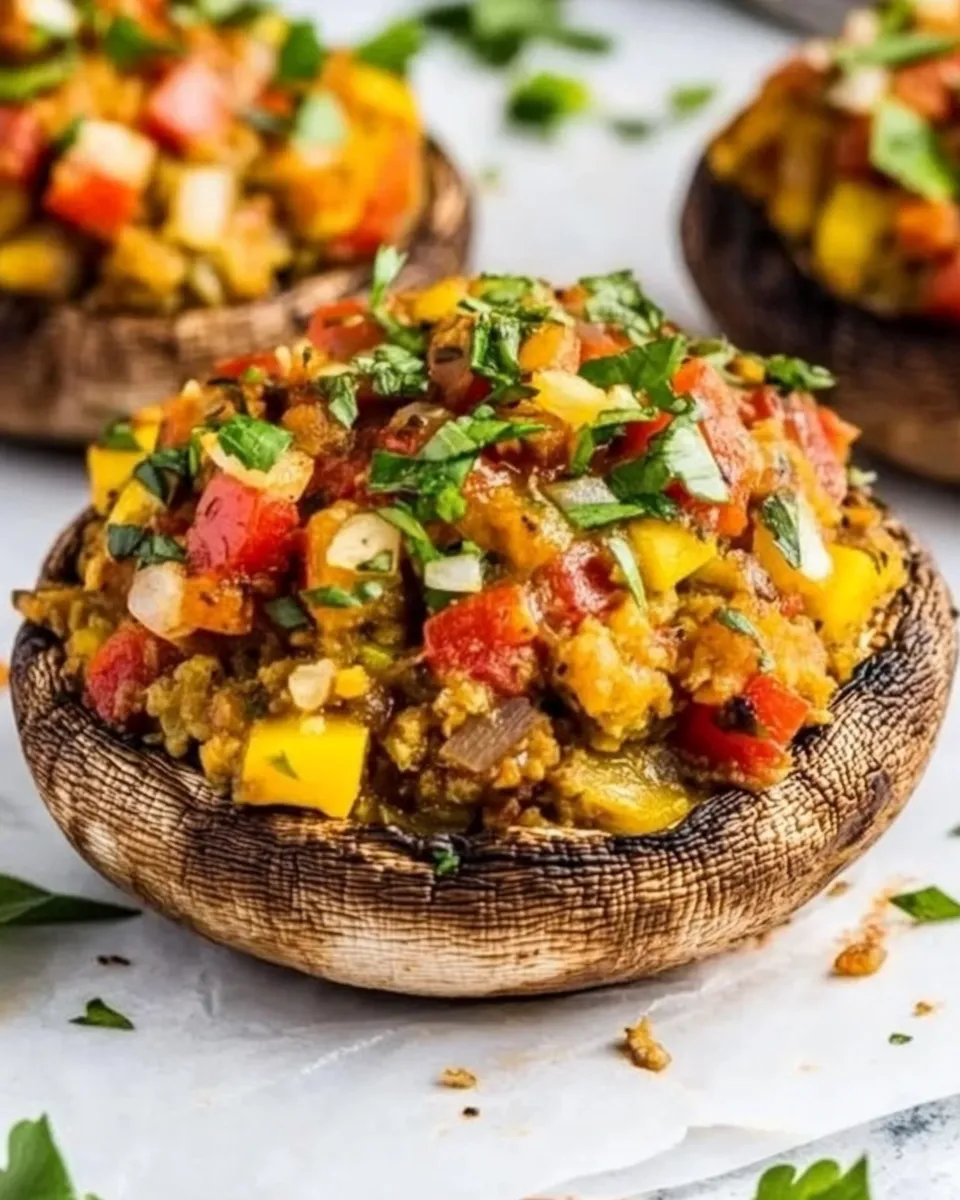 Classic Vegetarian Stuffed Portobello Mushrooms image