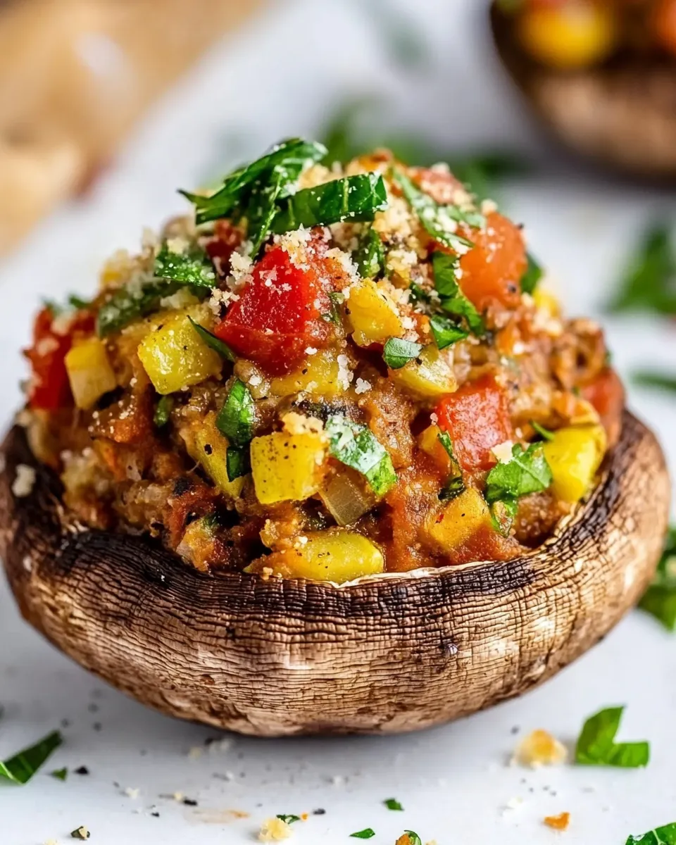 Easy Vegetarian Stuffed Portobello Mushrooms recipe photo