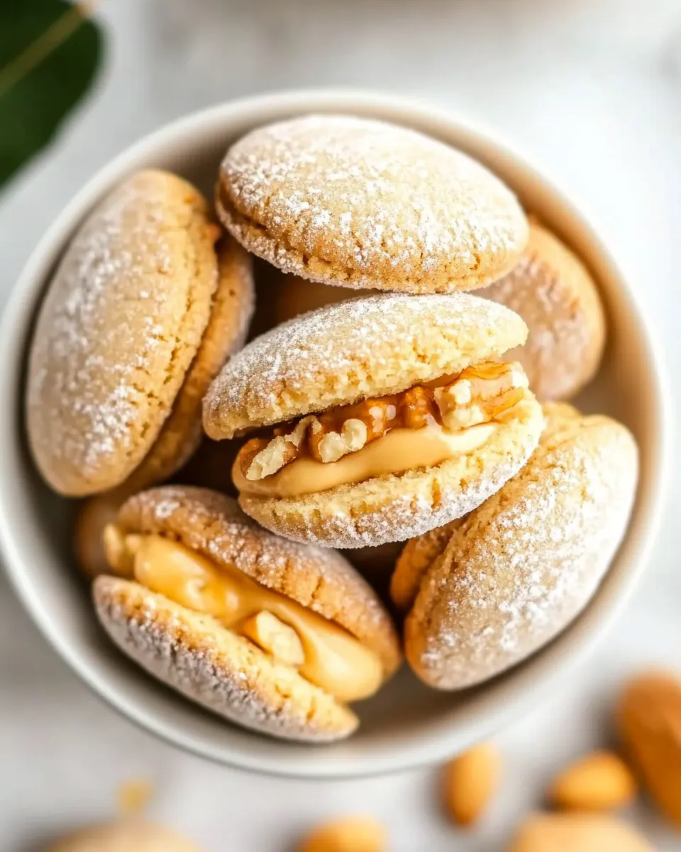 delicious Walnut-Shaped Cookies with Caramel Cream shot