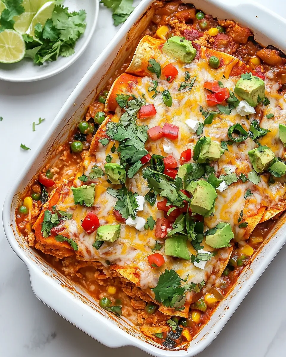 Classic Weeknight Cheesy Enchilada Bake. plate image