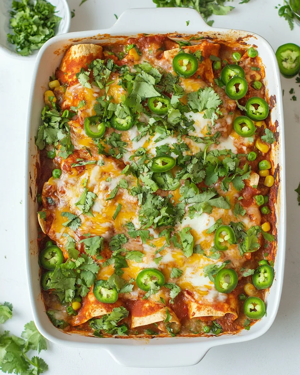 Delicious Weeknight Cheesy Enchilada Bake. dish photo