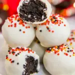 Homemade White Chocolate-Dipped Oreo Cookie Balls photo