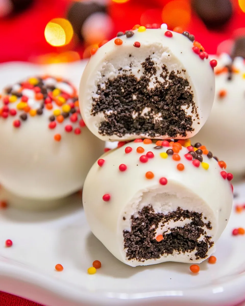 Easy White Chocolate-Dipped Oreo Cookie Balls recipe photo