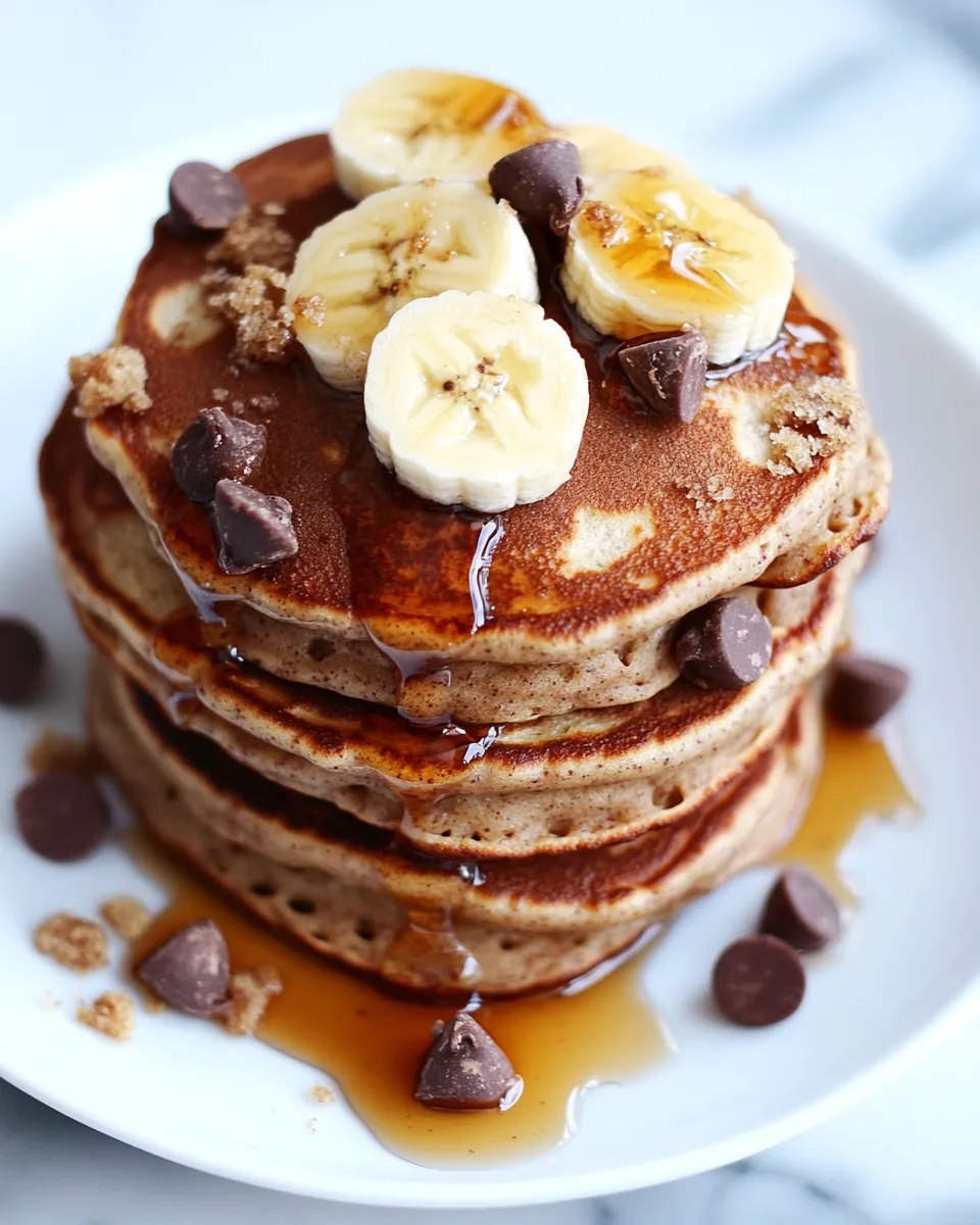 Classic Whole Wheat Cinnamon Chip Banana Bread Pancakes image