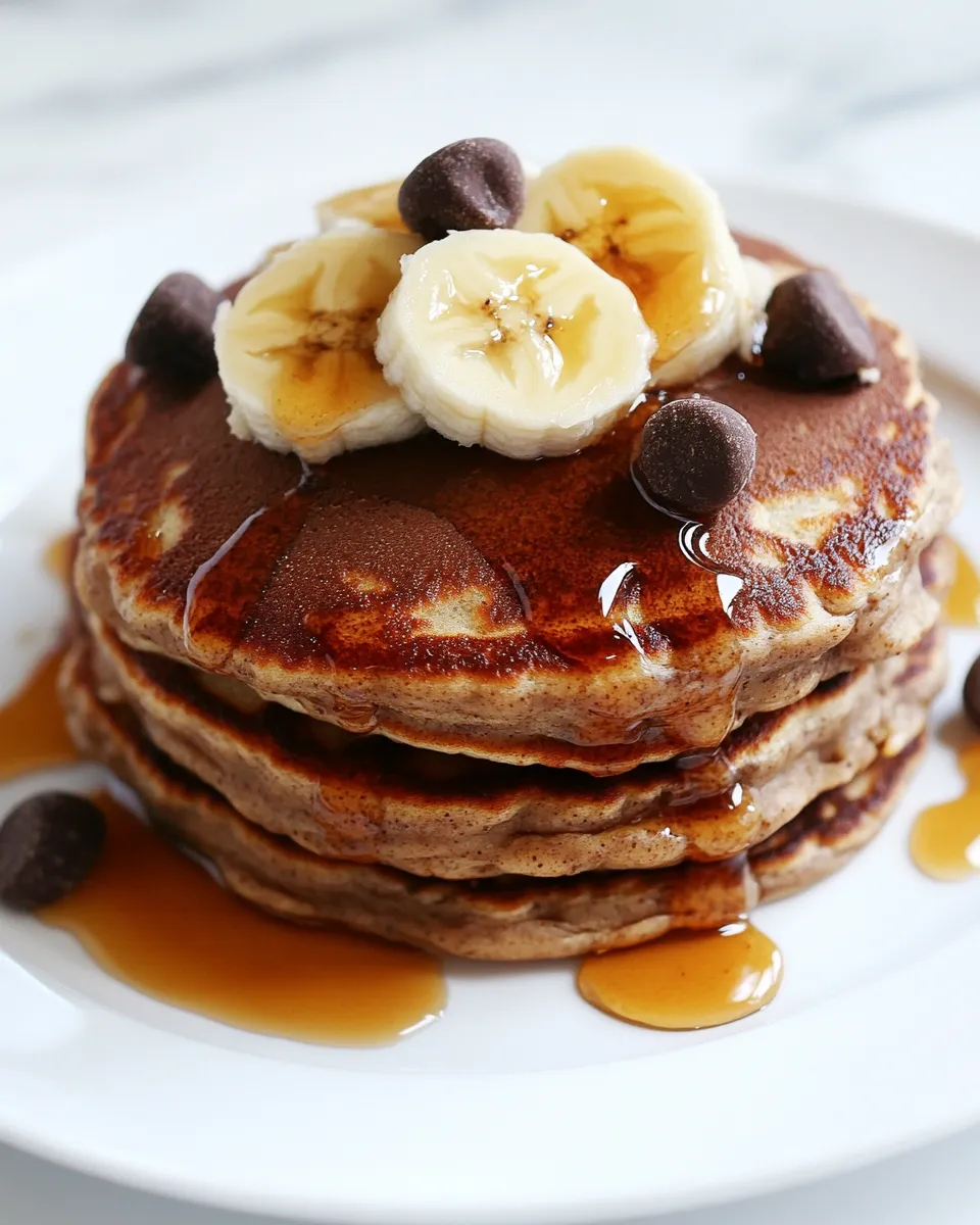 Easy Whole Wheat Cinnamon Chip Banana Bread Pancakes recipe image