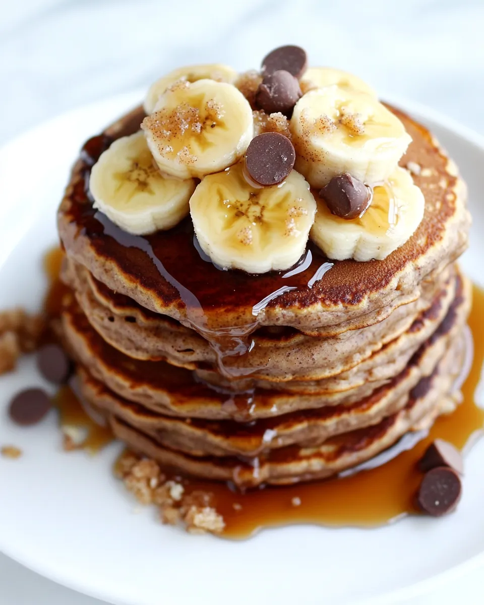 Delicious Whole Wheat Cinnamon Chip Banana Bread Pancakes dish photo
